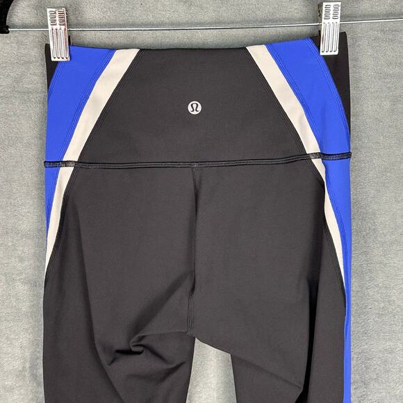 Lululemon Kick Serve Sweat Tight Pants Womens 4 Black Blue Leggings Athleisure - Picture 4 of 12